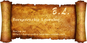 Benyovszky Leander névjegykártya